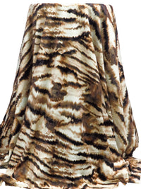 Wheat/Dark Brown/Black/Multi Polyester/Lycra Abstract Animal Print DTY Knit - NY Designer - 62W