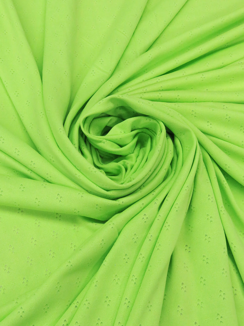 Slime Green 100% Polyester Pointelle Knit 56W