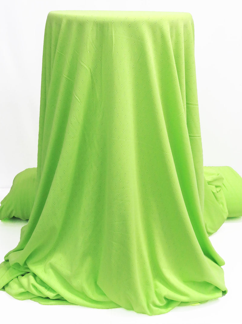 Slime Green 100% Polyester Pointelle Knit 56W