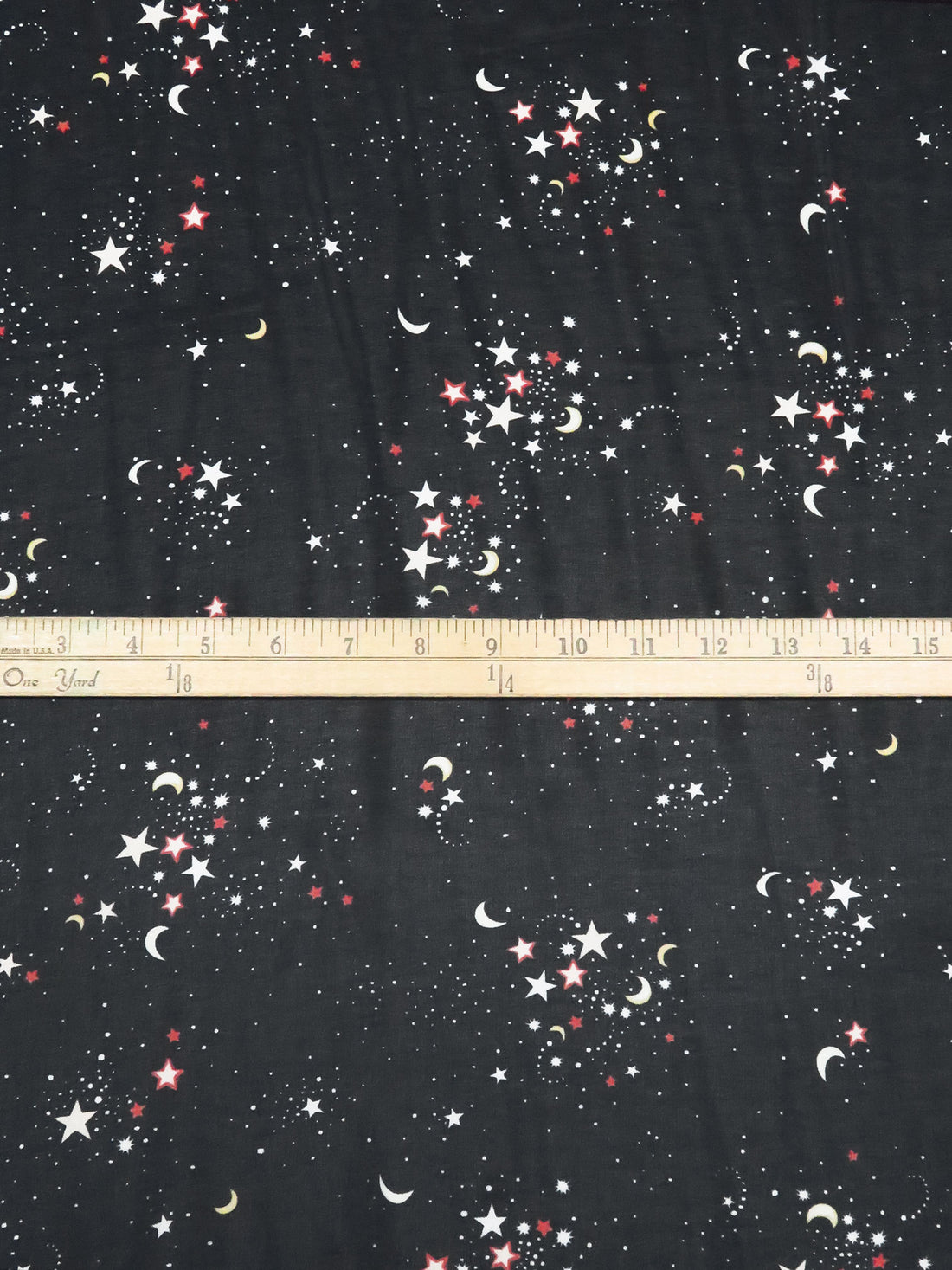 Black/Lemon/White/Multi 100% Polyester Night Sky Print Chiffon 56W
