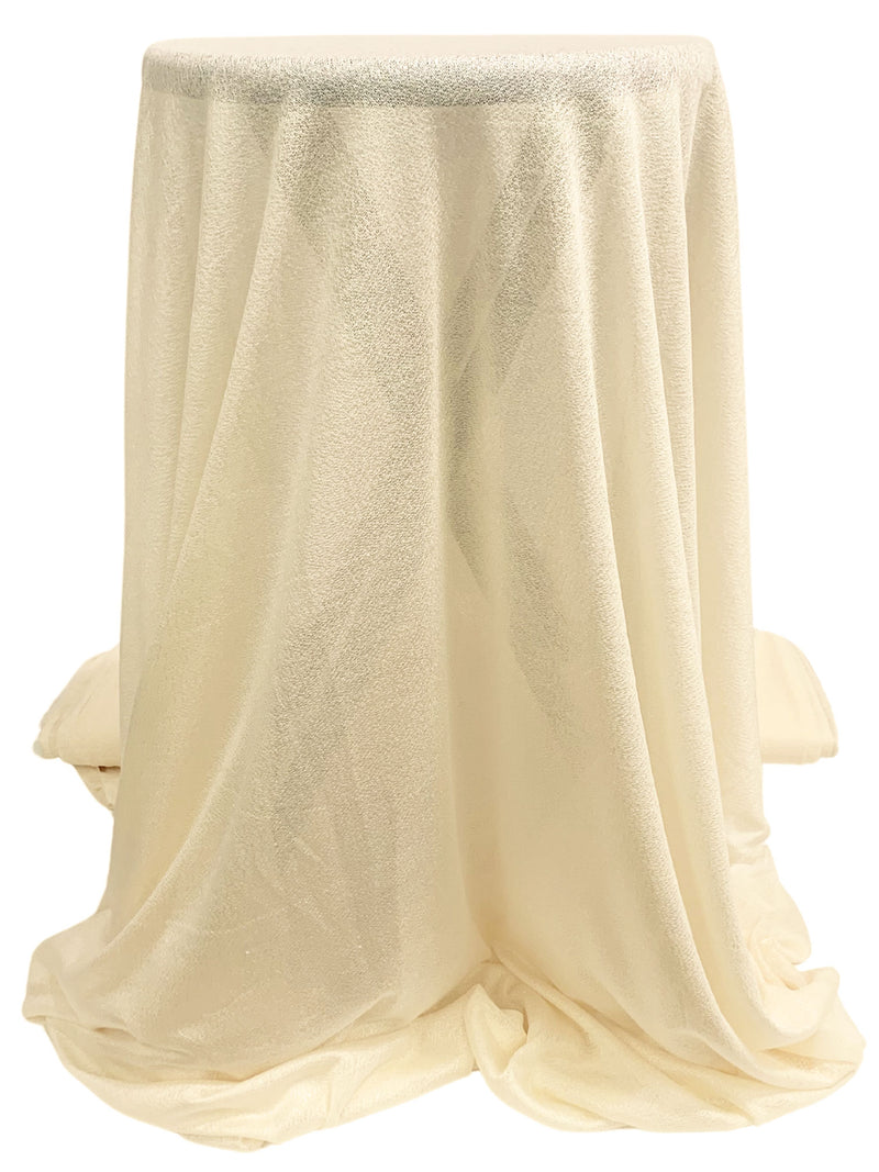 Cream 100% Rayon Crepe Tissue Jersey Knit 50W