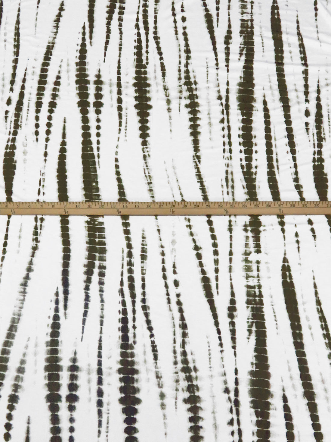 White/Dark Army Green Rayon/Lycra Abstract Print Jersey Knit 57W