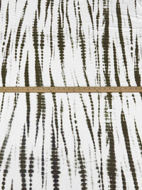 White/Dark Army Green Rayon/Lycra Abstract Print Jersey Knit 57W