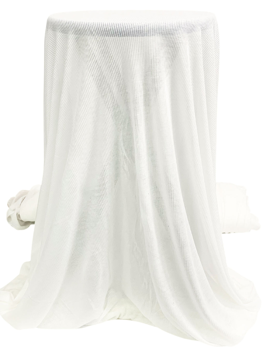 White Flour Rayon/Lycra Tissue Rib Knit 54W