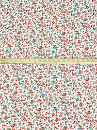 Eggshell Brick Red/Multi Polyester/Lycra Ditsy Floral Print Double Brushed Knit 62W