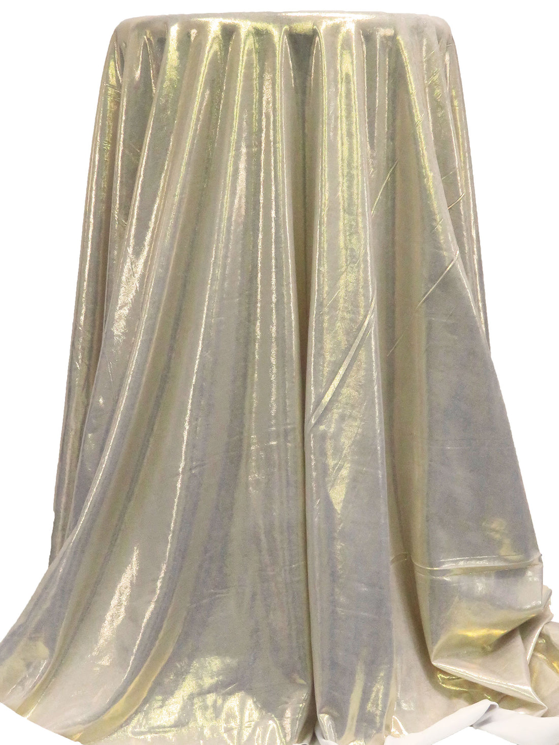 Gold/White Polyester/Lycra Foil Print Knit - NY Designer - 56W