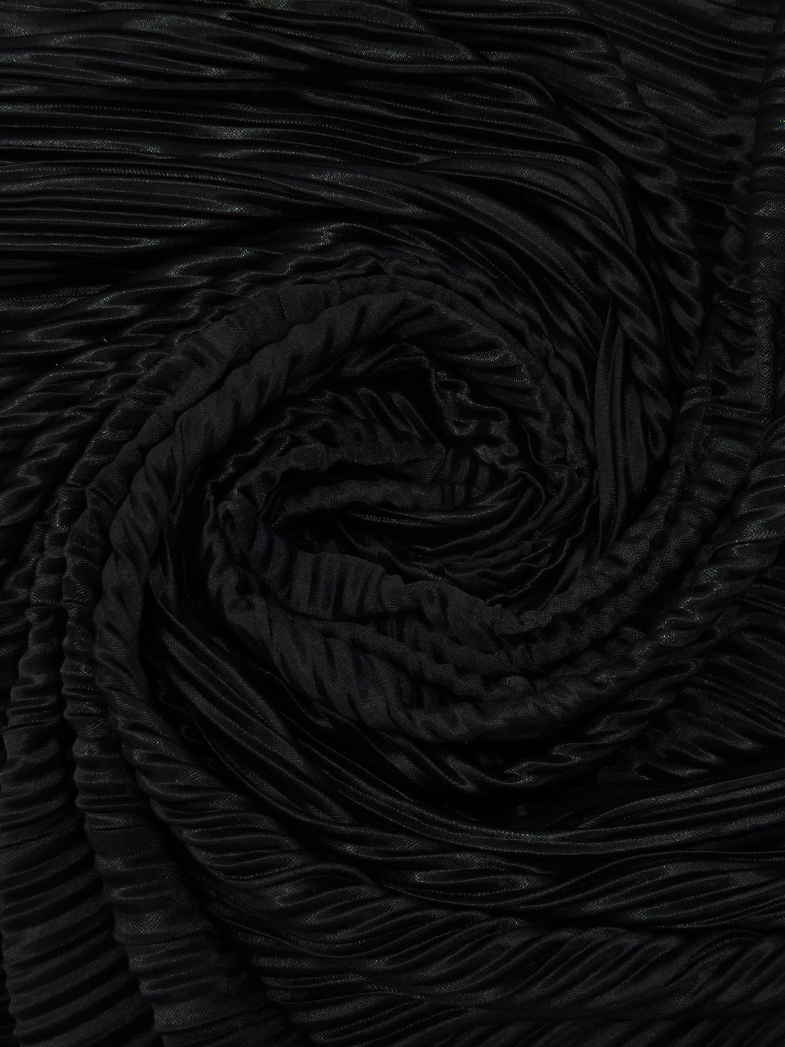 Raven Black 100% Polyester Pleated Knit - NY Designer - 54W