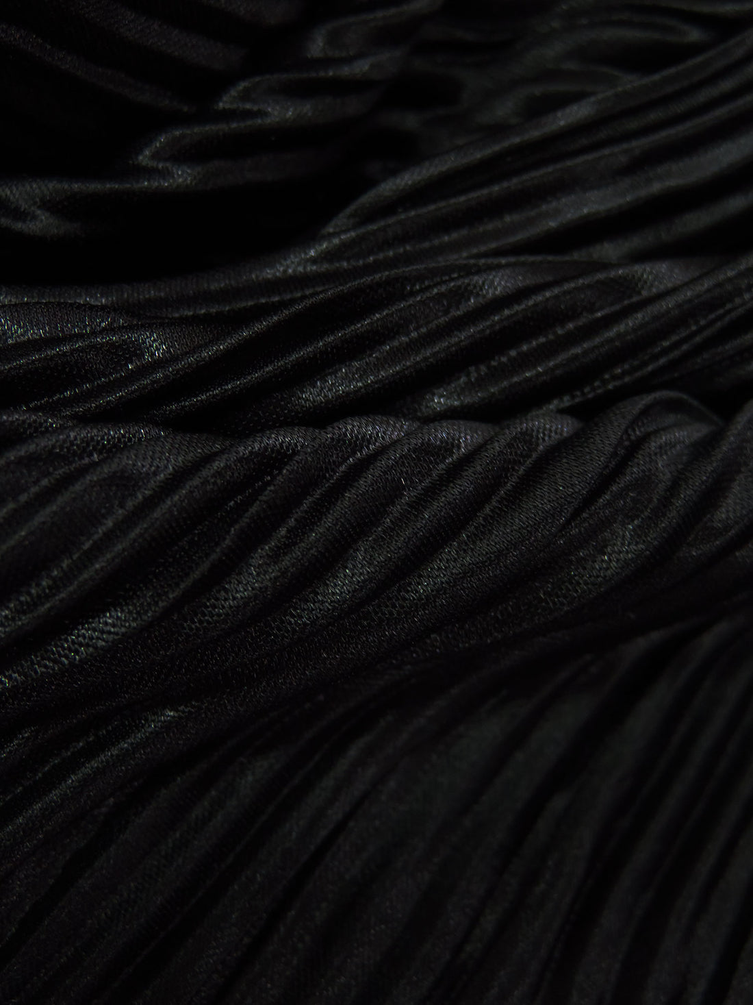 Raven Black 100% Polyester Pleated Knit - NY Designer - 54W