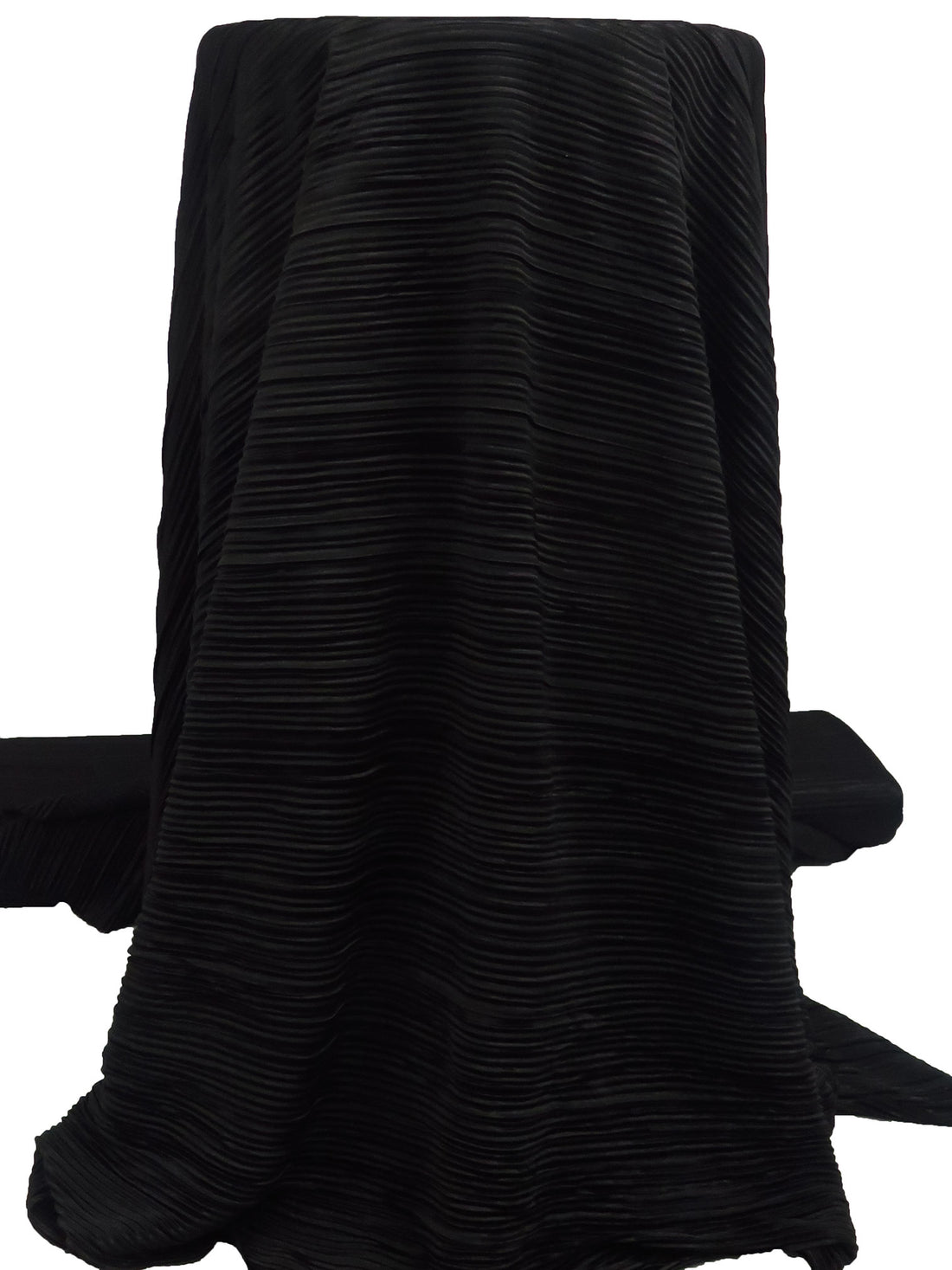 Raven Black 100% Polyester Pleated Knit - NY Designer - 54W