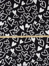 Black/White 100% Rayon Novelty Heart Print Twill Challis 56W