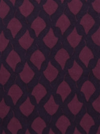 Dark Mulberry/Midnight Navy Polyester/Lycra Lattice Print ITY Knit - Famous Dress Designer - 56W