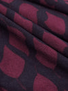 Dark Mulberry/Midnight Navy Polyester/Lycra Lattice Print ITY Knit - Famous Dress Designer - 56W