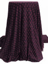 Dark Mulberry/Midnight Navy Polyester/Lycra Lattice Print ITY Knit - Famous Dress Designer - 56W