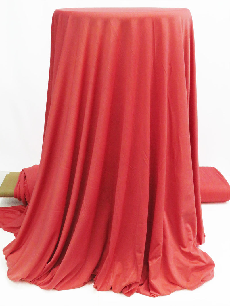 Salmon Polyester/Lycra Shiny ITY Knit - Famous Dress Designer - 52W