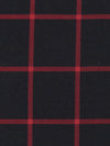 Black/Barn Red Polyester/Rayon/Lycra Windowpane Plaid Stretch Suiting - Famous Dress Designer - 56W