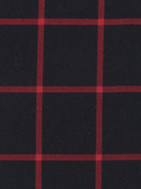 Black/Barn Red Polyester/Rayon/Lycra Windowpane Plaid Stretch Suiting - Famous Dress Designer - 56W