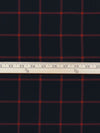 Black/Barn Red Polyester/Rayon/Lycra Windowpane Plaid Stretch Suiting - Famous Dress Designer - 56W