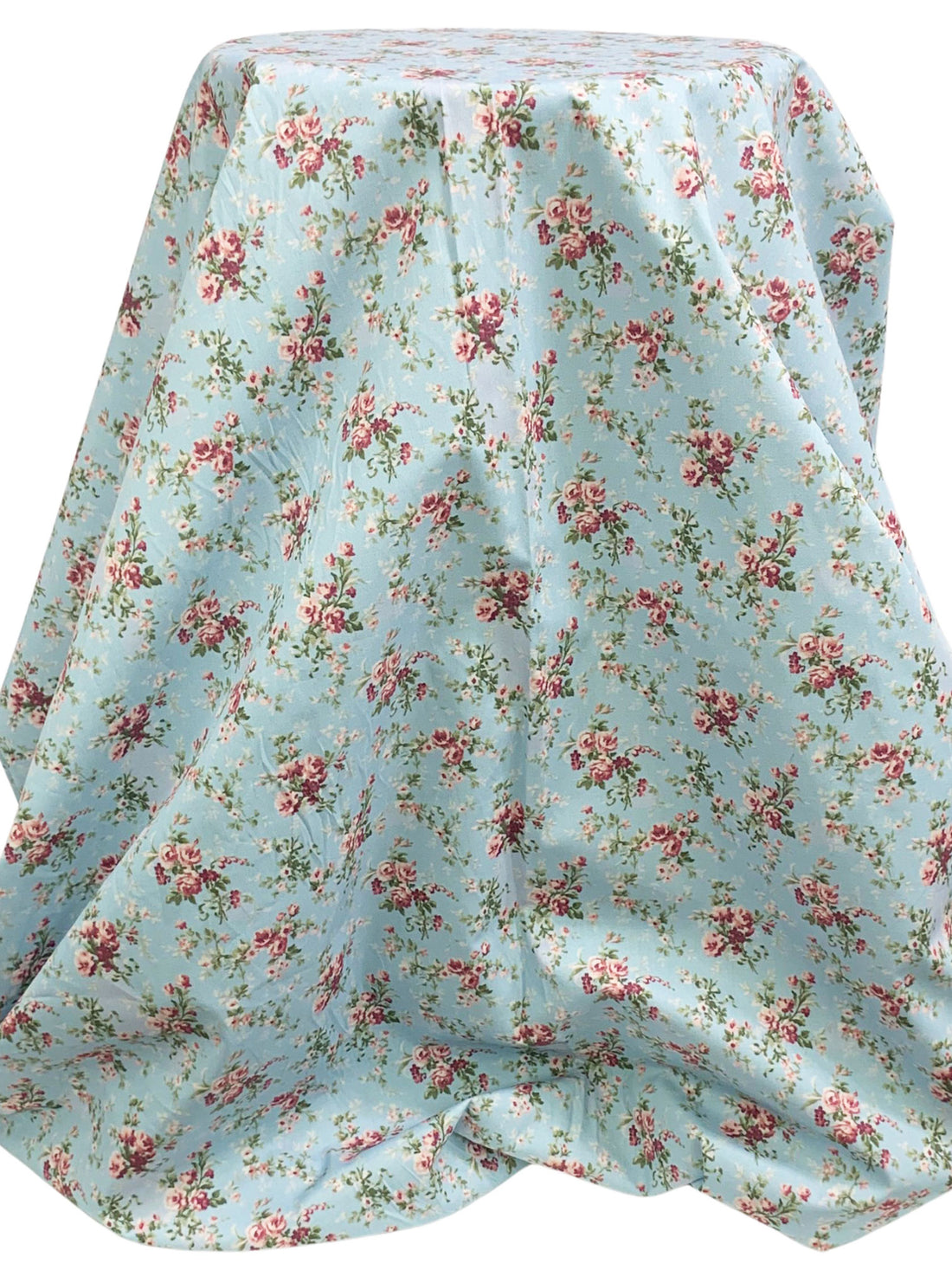 Powder Blue/Deep Coffee/Multi 100% Cotton Floral Print Shirt Weight Woven 58W
