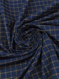 Space Blue/Goldenrod 100% Cotton Novelty Plaid Weave Flannel 58W