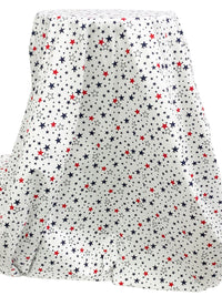 White/Dark Navy/Red 100% Cotton Stars Print Shirt Weight Woven 58W