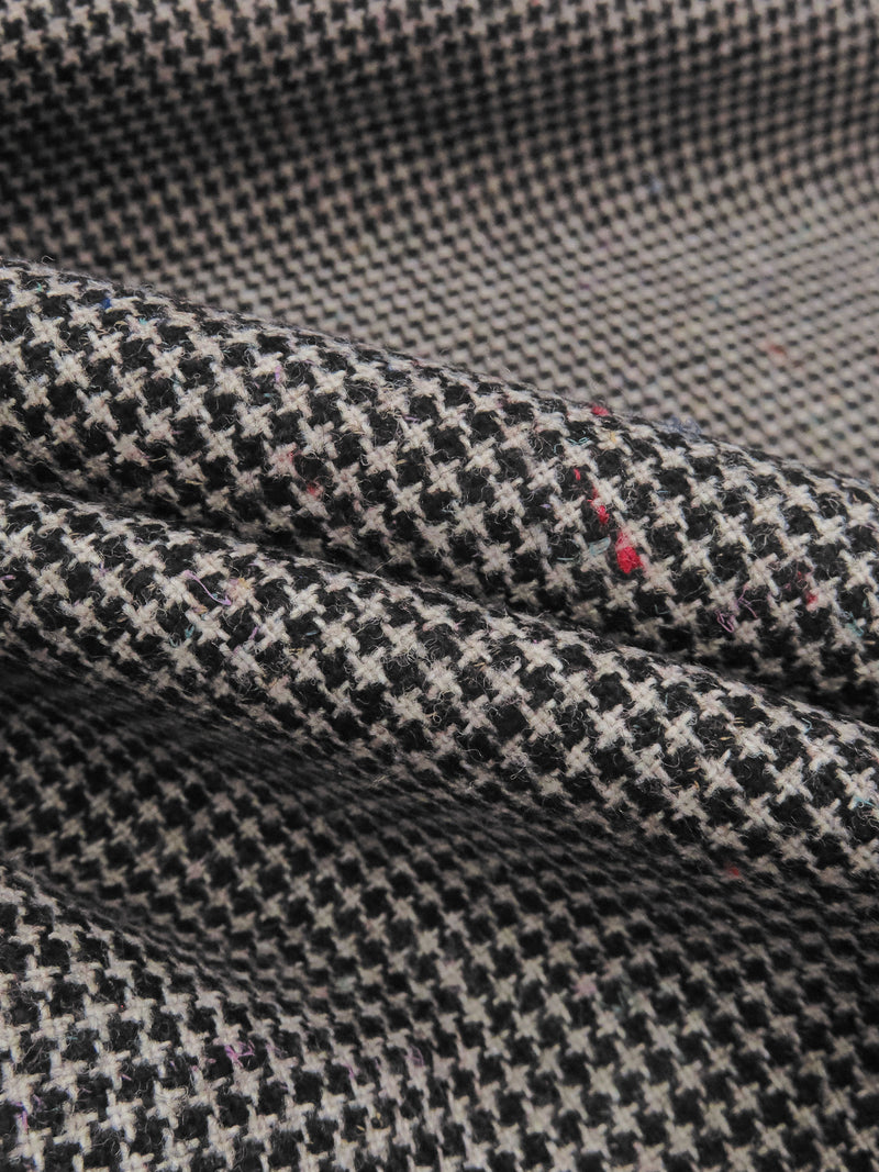 Cement Gray/Black/Multi Wool/Polyester Micro Houndstooth Weave Flannel Suiting 62W