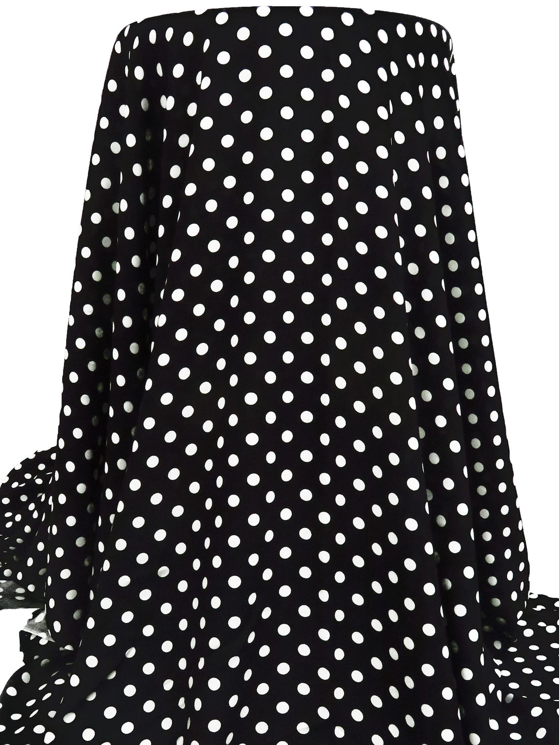 Black/White 100% Rayon Polka Dot Print Challis 54W