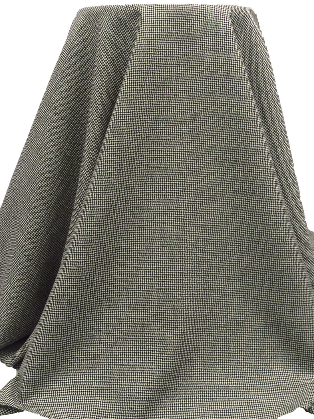 Black/Almond 100% Worsted Wool Mini Houndstooth Flannel Suiting 60W