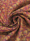 Pumpkin Orange/Jammy Purple/Golden Wheat/Multi Cotton/Rayon/Polyester Novelty Geometric Tile Design Tapestry Upholstery Fabric 54W