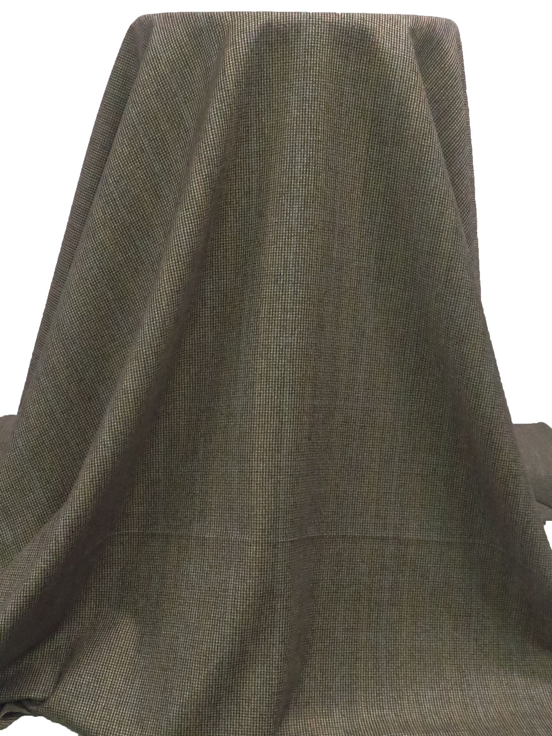 Grullo/Dark Chocolate/Dark Cornflower/Multi 100% Worsted Wool Mini Houndstooth Plaid Flannel Suiting 60W