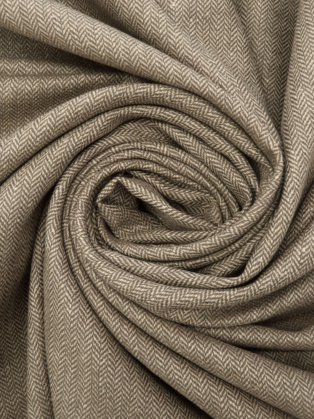 Umber/Wheat/Dark Vanilla 100% Worsted Wool Small Herringbone Suiting 60W