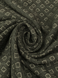 Dark Vista Gray/Light Taupe/Black 100% Polyester Diamond Weave Design Chenille Tapestry Upholstery Fabric 56W