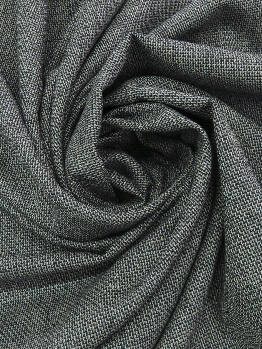 Pewter Gray/Black/Pale Gray 100% Worsted Wool Tweed Novelty Weave Suiting 60W