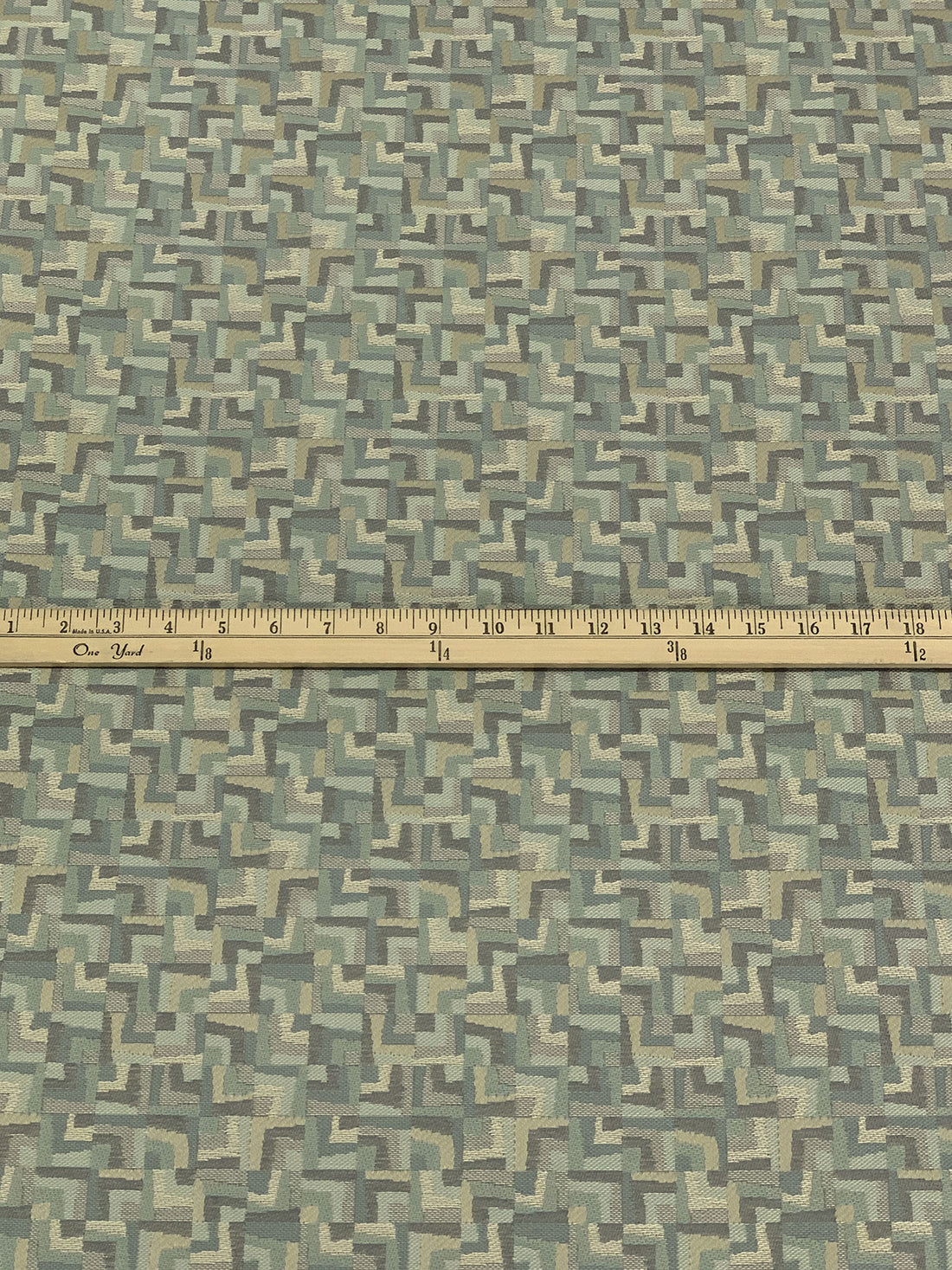 Iron Gray/Dark Tan/Golden Wheat/Multi Cotton/Rayon/Polyester Novelty Geometric Tile Design Tapestry Upholstery Fabric 55W