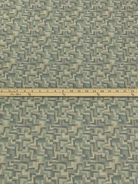 Iron Gray/Dark Tan/Golden Wheat/Multi Cotton/Rayon/Polyester Novelty Geometric Tile Design Tapestry Upholstery Fabric 55W