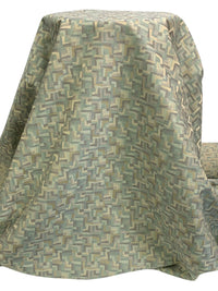 Iron Gray/Dark Tan/Golden Wheat/Multi Cotton/Rayon/Polyester Novelty Geometric Tile Design Tapestry Upholstery Fabric 55W