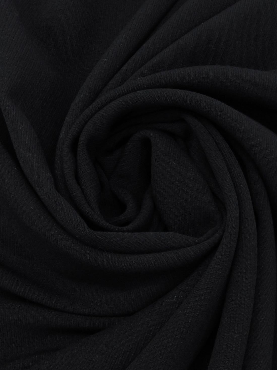 Coal Black 100% Worsted Wool Raised Twill Suiting 56W