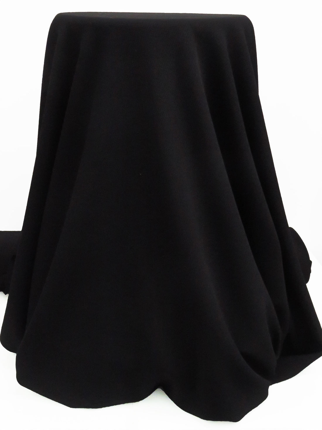 Coal Black 100% Worsted Wool Raised Twill Suiting 56W