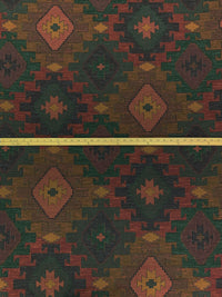 Dark Goldenrod/Chestnut/Multi Polyester/Cotton Southwestern Design Tapestry Upholstery Fabric 56W