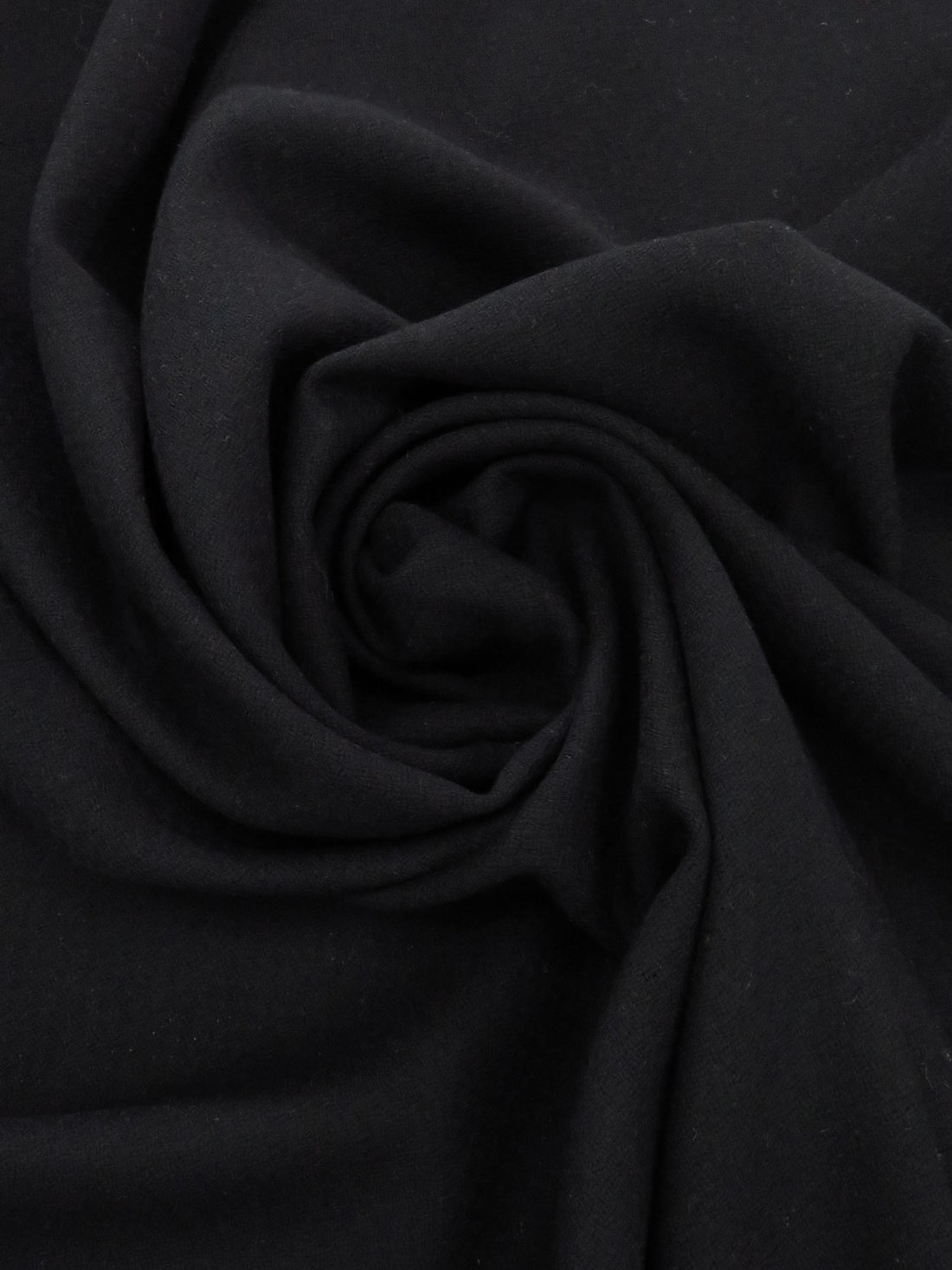 Obsidian Black 100% Worsted Wool Novelty Weave Crepe Suiting 60W