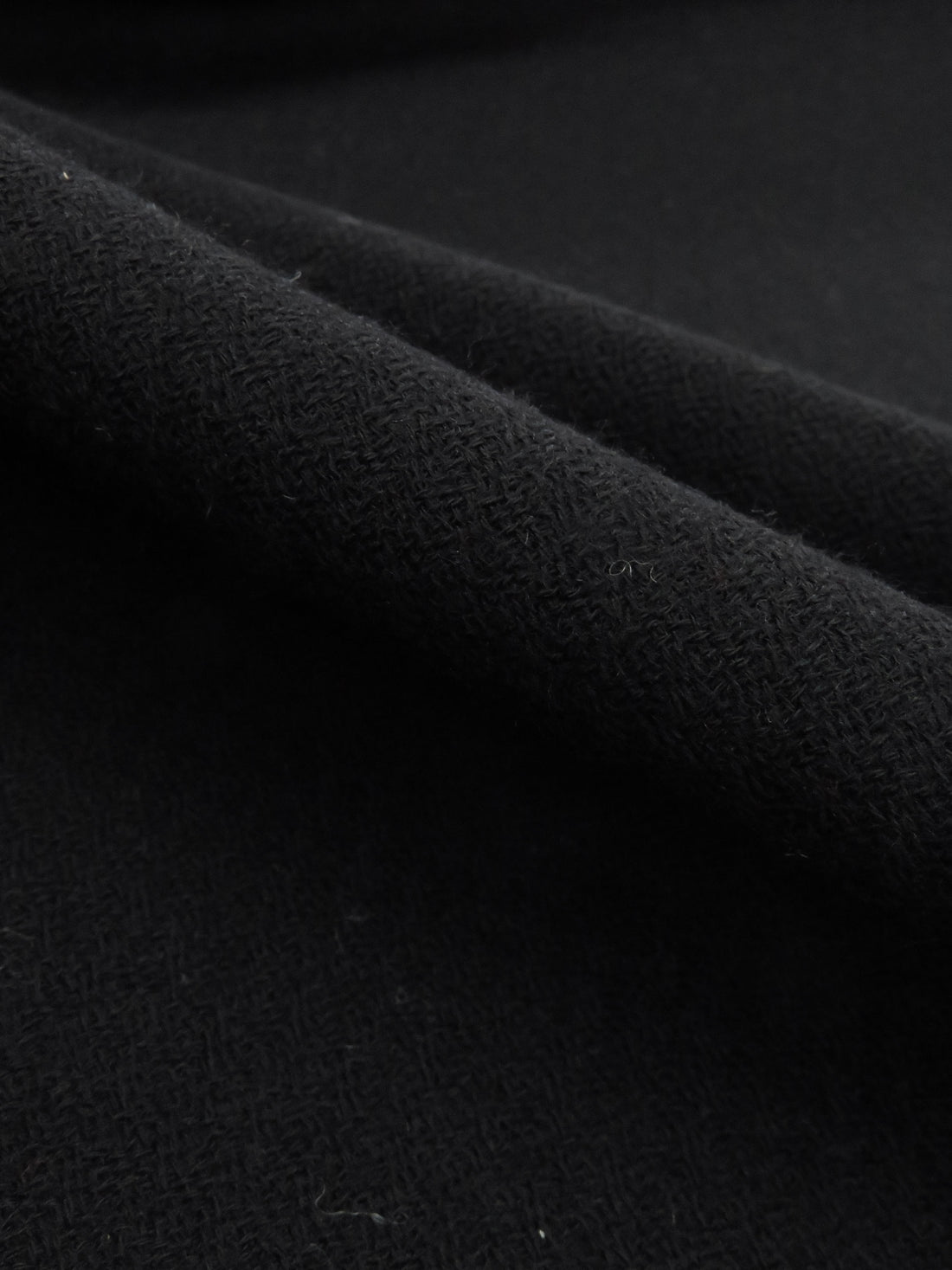 Obsidian Black 100% Worsted Wool Novelty Weave Crepe Suiting 60W