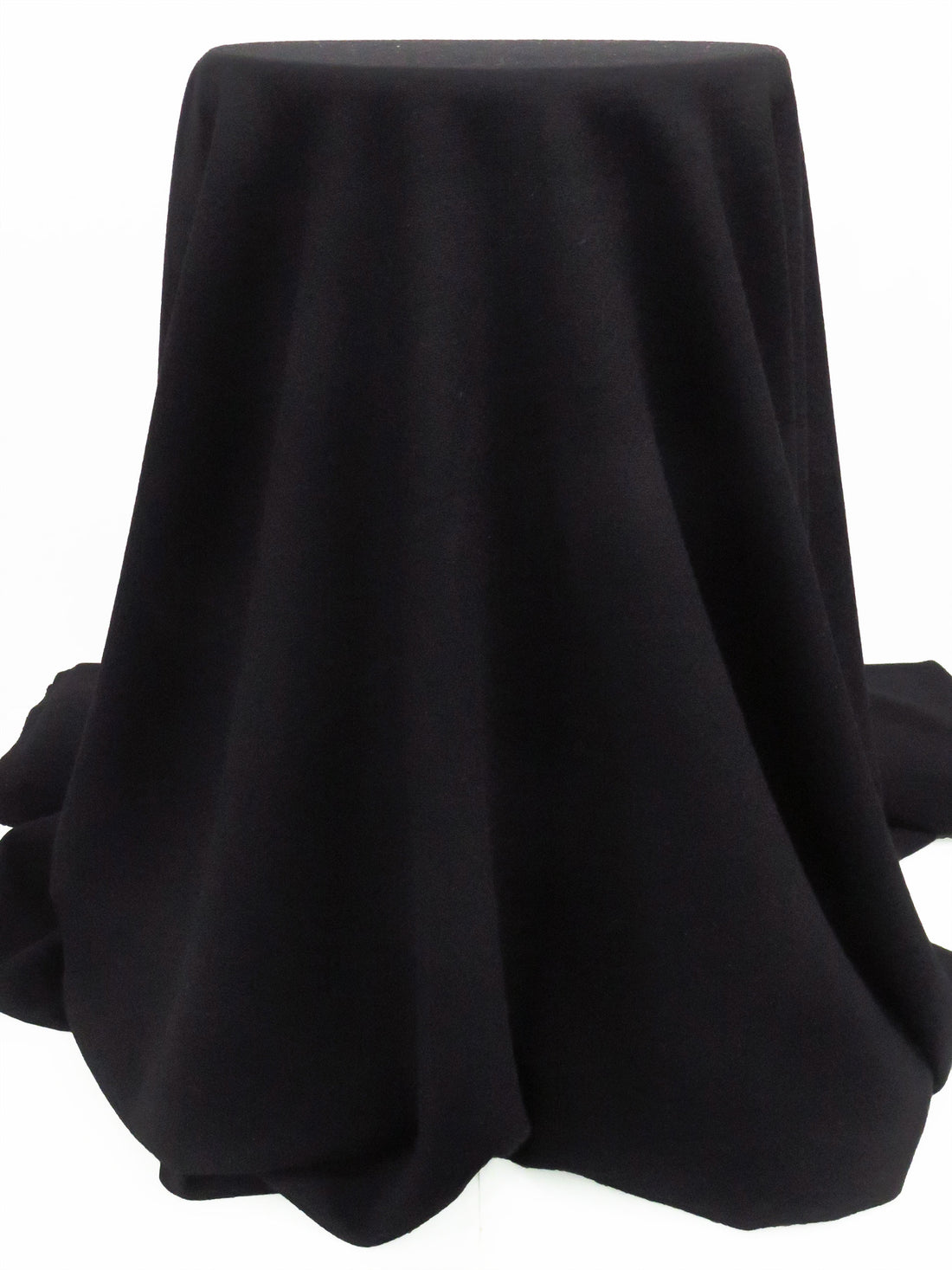 Obsidian Black 100% Worsted Wool Novelty Weave Crepe Suiting 60W
