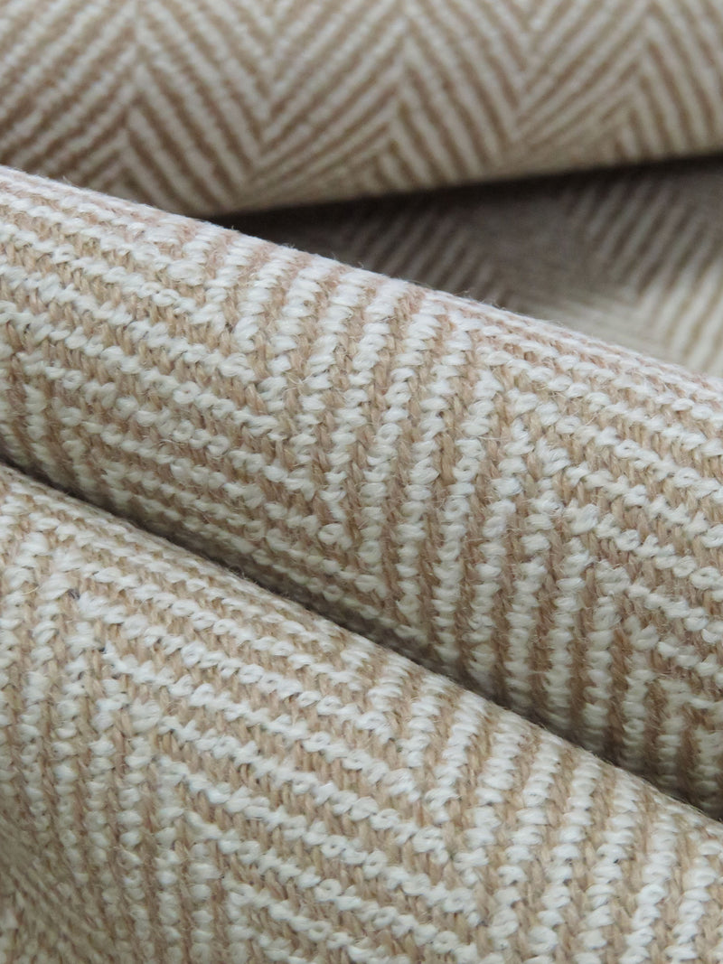 Oatmeal/Shortbread 100% Wool Herringbone Weave Suiting 60W