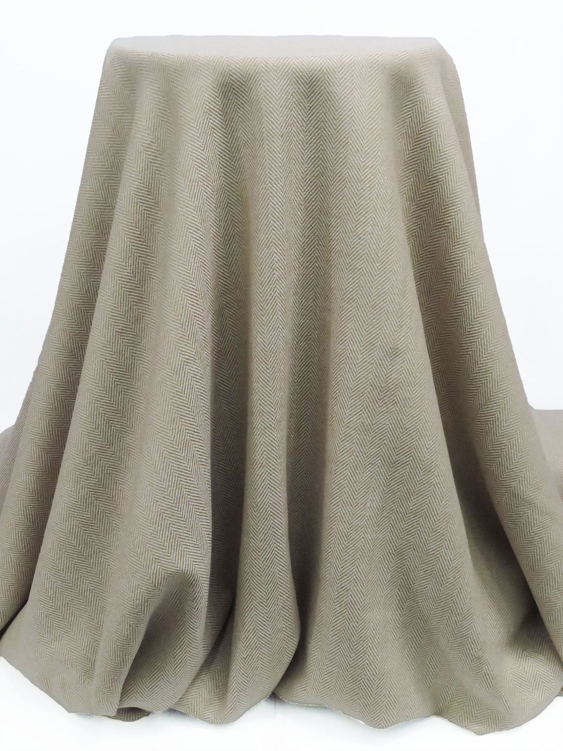 Oatmeal/Shortbread 100% Wool Herringbone Weave Suiting 60W