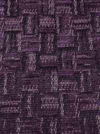 Royal Grape/Black/Dusty Gray 100% Polyester Basketweave Design Chenille Tapestry Upholstery Fabric 56W