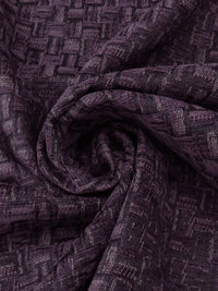 Royal Grape/Black/Dusty Gray 100% Polyester Basketweave Design Chenille Tapestry Upholstery Fabric 56W