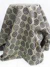 Tan/Dark Sapphire/Pewter Gray 100% Polyester Swirl Design Chenille Tapestry Upholstery Fabric 54W