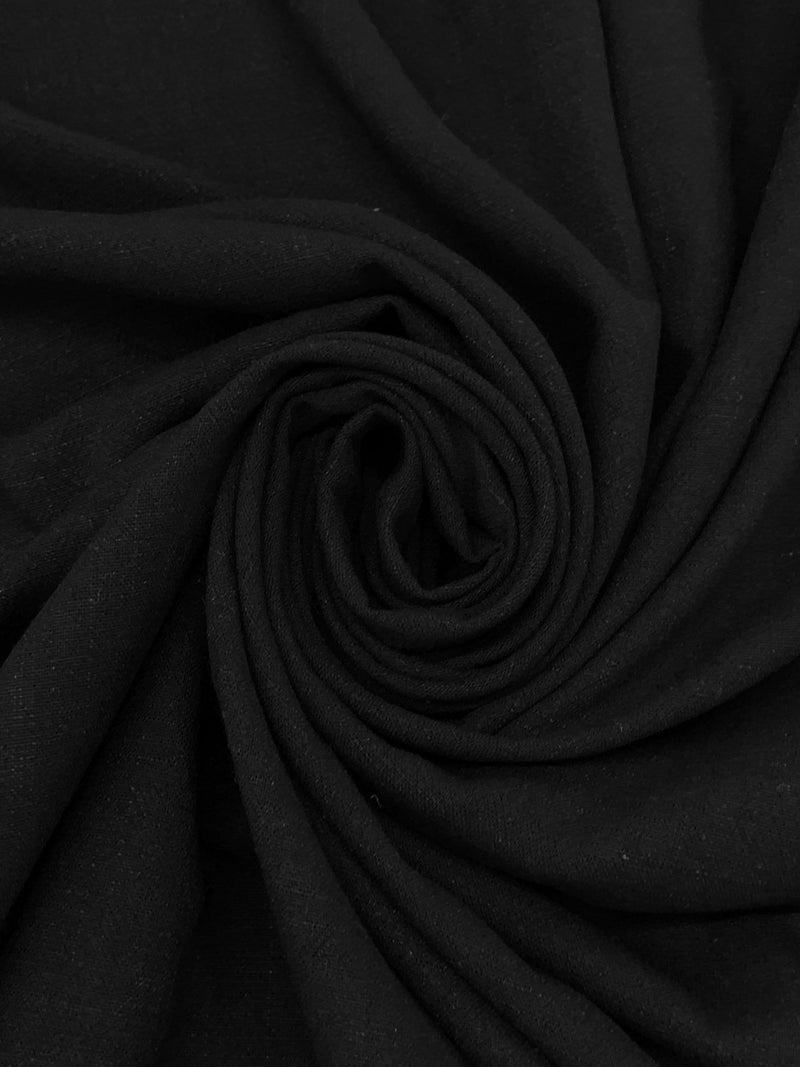 Black Linen/Cotton Laundered Linen Shirt Weight Woven - NY Designer - 52W