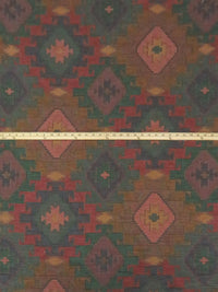 Terracotta Red/Dark Forest Green/Vegas Gold/Multi Polyester/Cotton/Rayon Large Southwest Design Tapestry Upholstery Fabric 56W