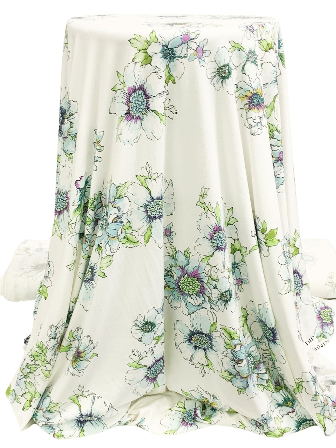 Alabaster/Lilac/Tea Green/Multi Polyester/Lycra Floral Print Double Brushed Knit 60W