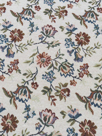 Eggshell/Sapphire/Dark Crimson/Multi Polyester/Cotton/Rayon Ornate Floral Design Tapestry Upholstery Fabric 56W